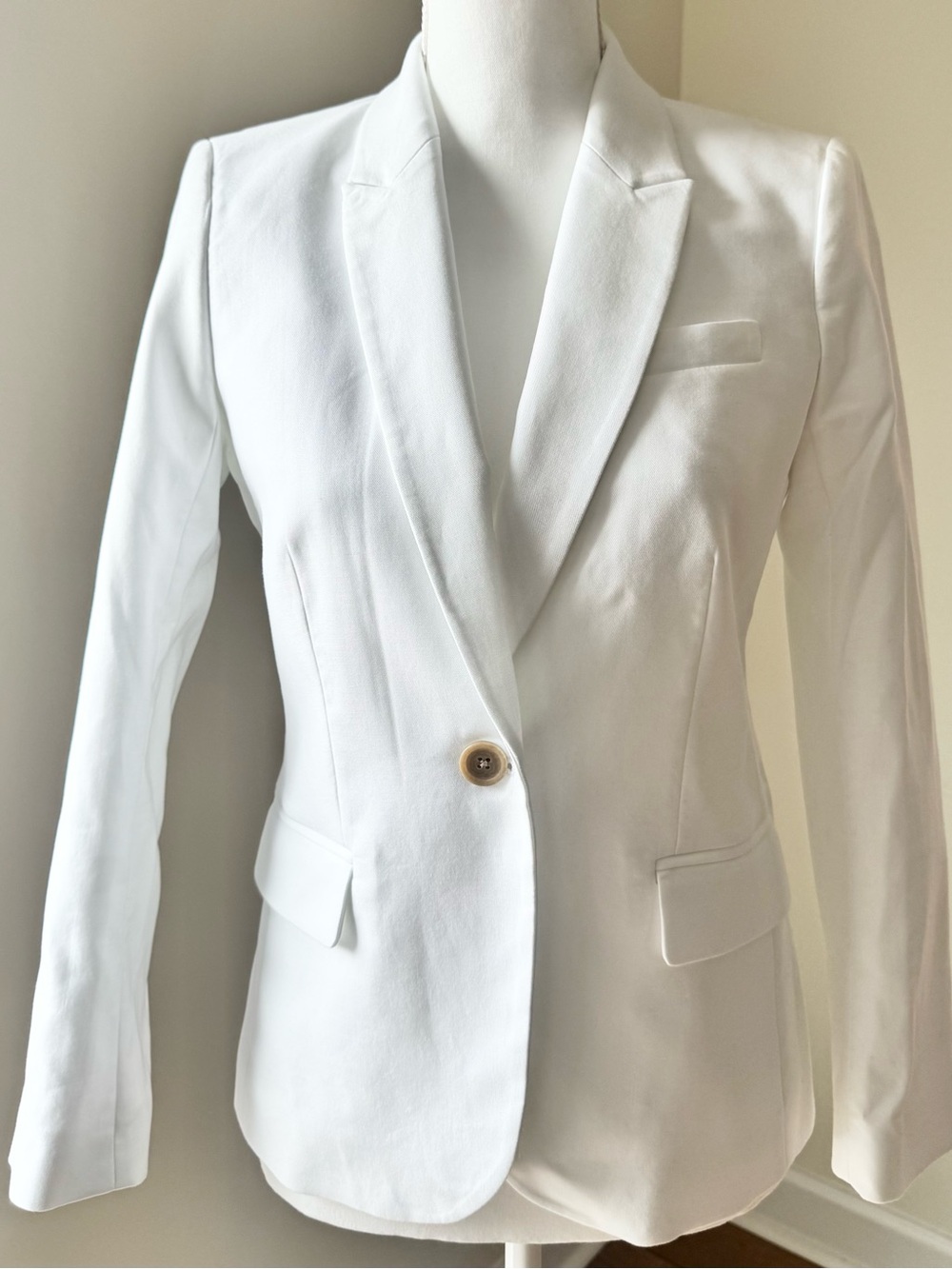 J.Crew White One Button Blazer Size 2 Re-Imagined Tailored Jacket